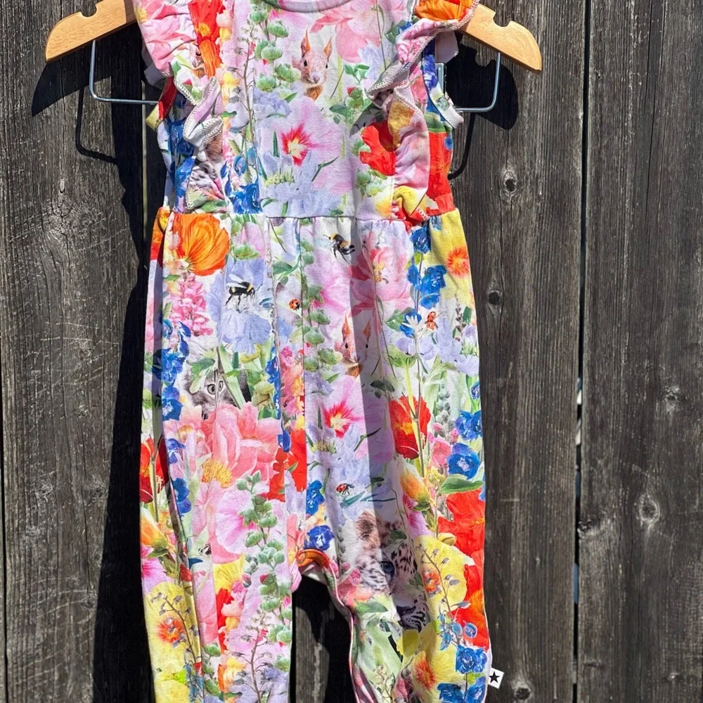 Molo Fallon Hide And Seek Animals Printed Romper